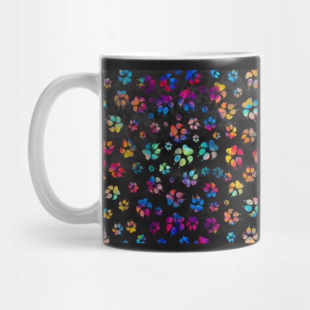 Colorful Paw Print Pattern by OldskoolK9